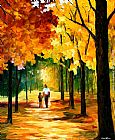 Leonid Afremov - STROLL IN THE FOREST painting